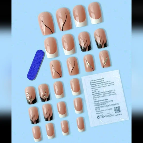 24pcs Semi-Sheer Nude French Style Nails - Picture 2 of 3